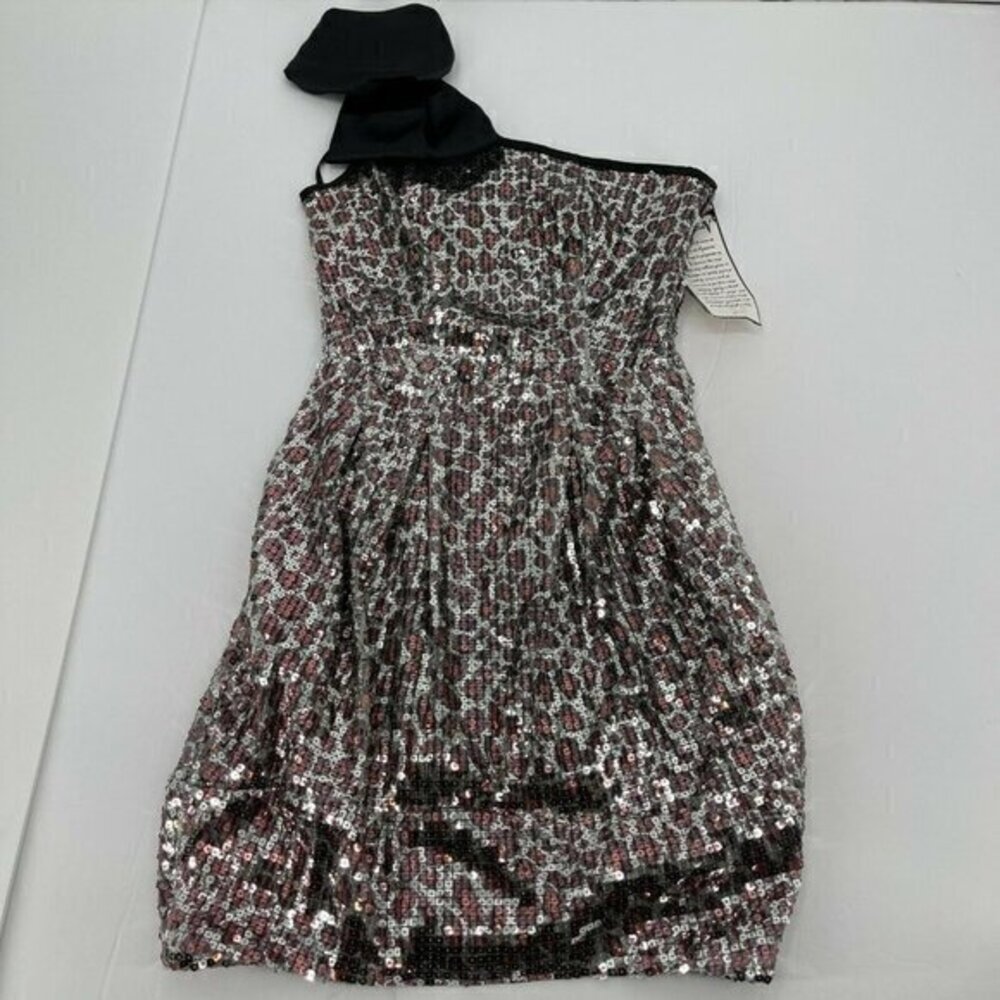 B Darlin Dress 4 Womens Sequin Multi Color One Shoulder Bubble Skirt Party New